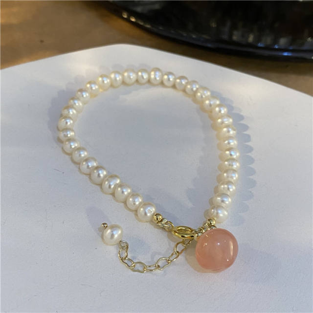 Peach fresh wather pearl bracelet