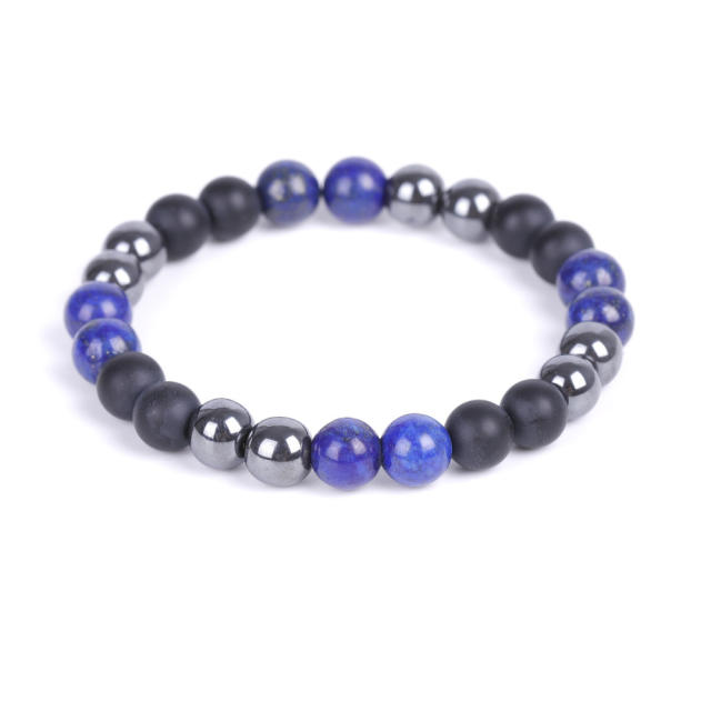 Black Iron Ore natural stone bead bracelet