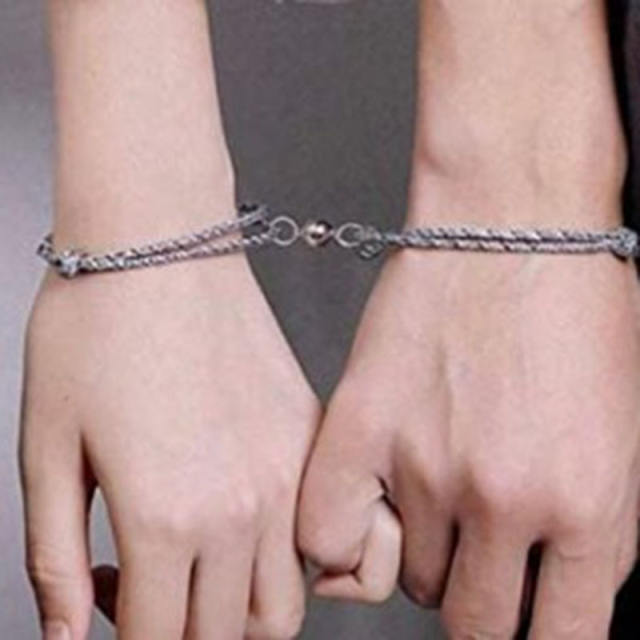 Magnetic couple string bracelet