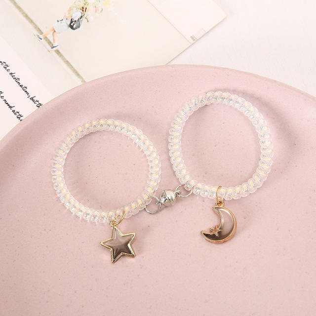Star Moon magnetic friendship spiral bracelets