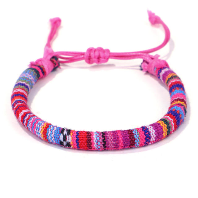 Ethnic style color braided bracelet