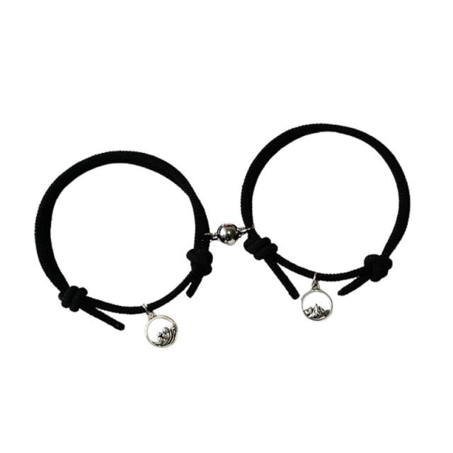 Magnetic Mountain and Sea couple string bracelet