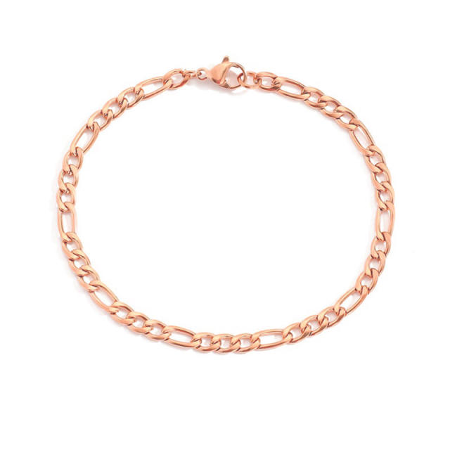 Stainless steel figaro chain bracelet