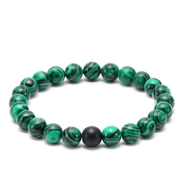 Malachite agate turquoise bead bracelet