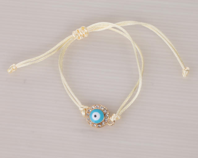 Evil's eye acrylic crystal beads multi-layer bracelet