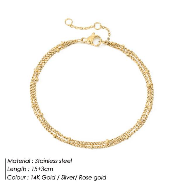Danity stainless steel chain bracelet