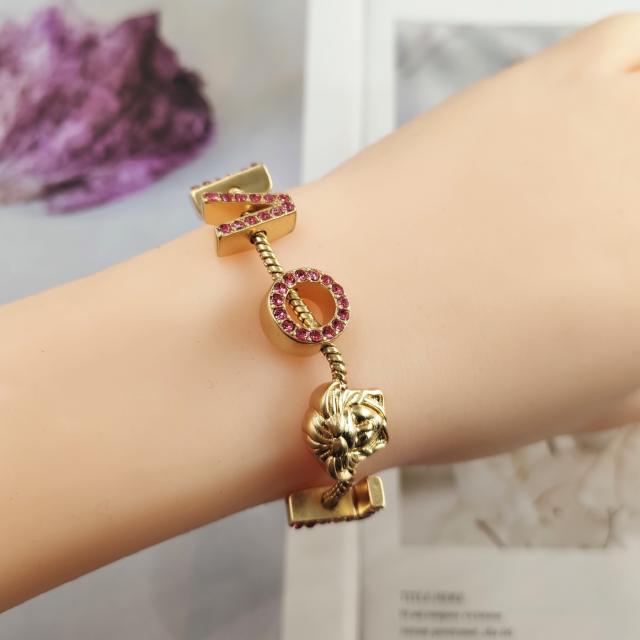 Diamond letters LOVE medusa bracelet
