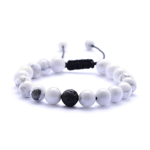 8mm natural stone bead bracelet