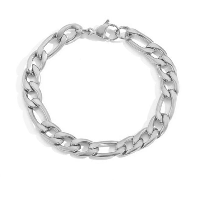 Stainless steel figaro chain bracelet