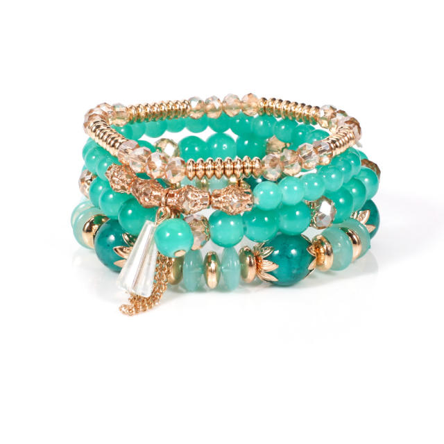 Bohemian glass beads multi-layer bracelet