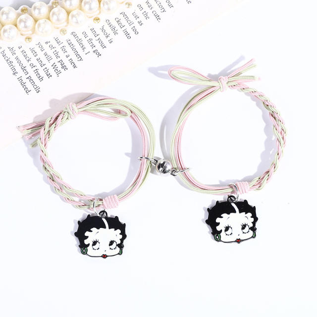 Cartoon character  magnetic friendship  string bracelet