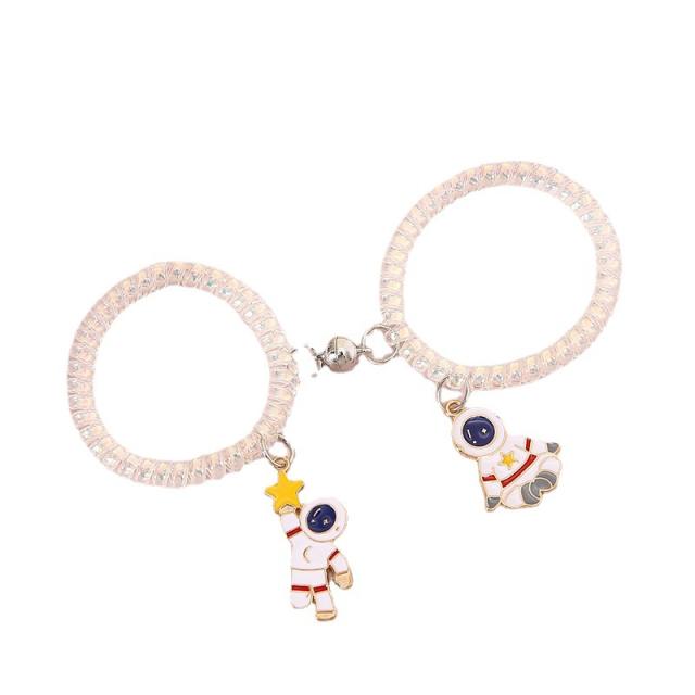 Astronaut rocket spiral magnetic friendship bracelets