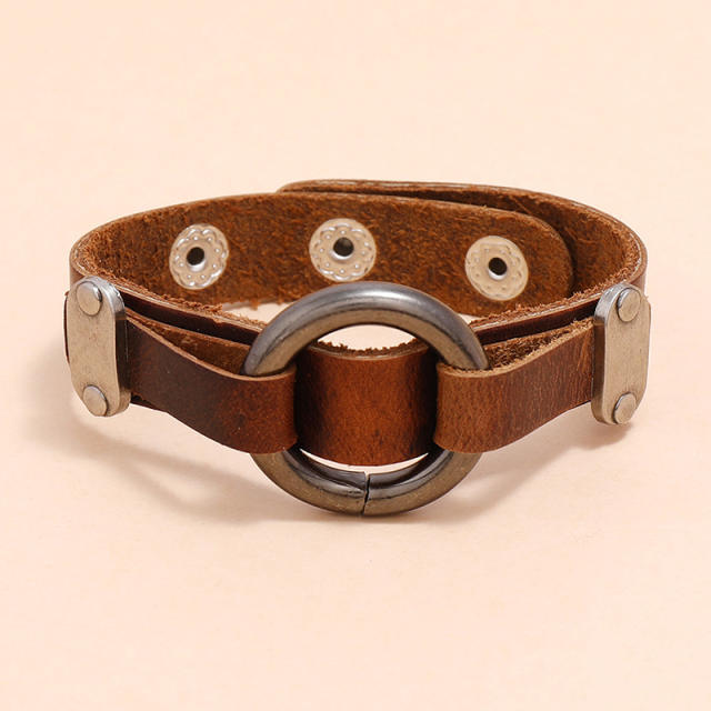 Leather wristband bracelet