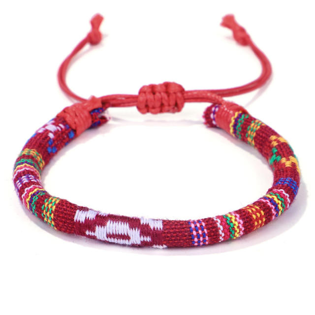 Ethnic style color braided bracelet