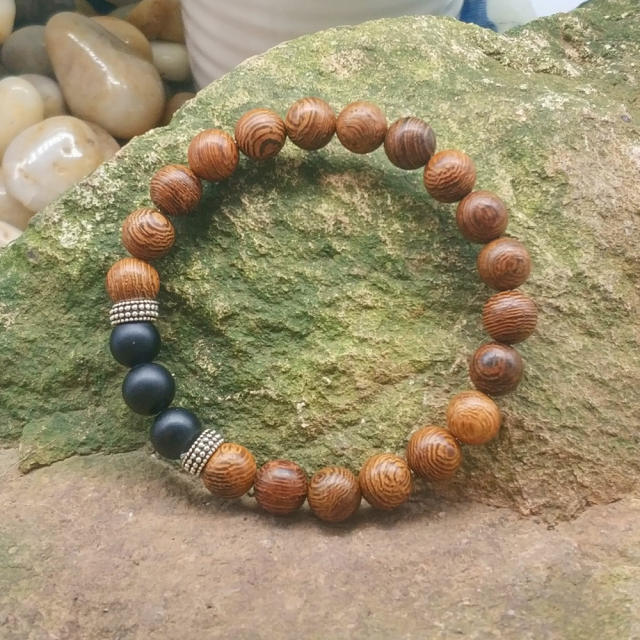 Lava wood bead bracelet