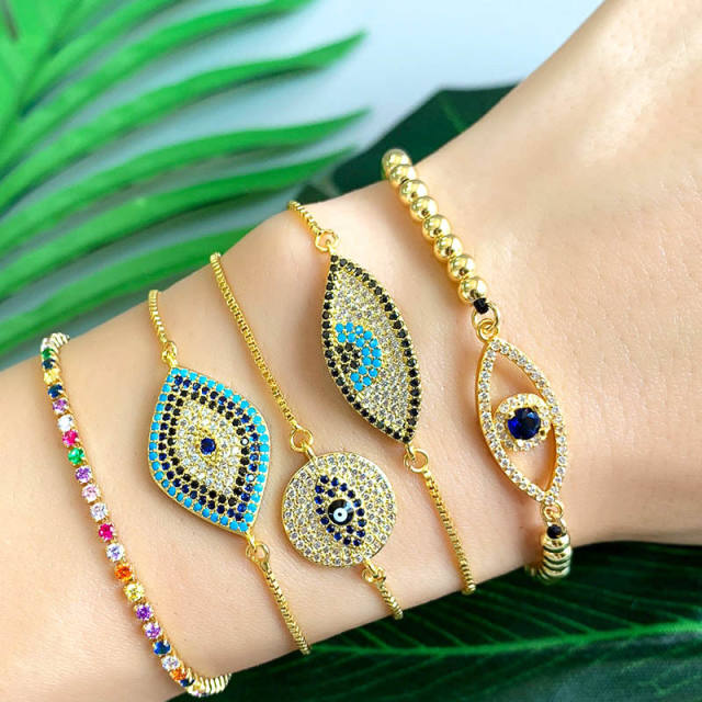 Fashion inlaid zircon Devil's Eye bracelet