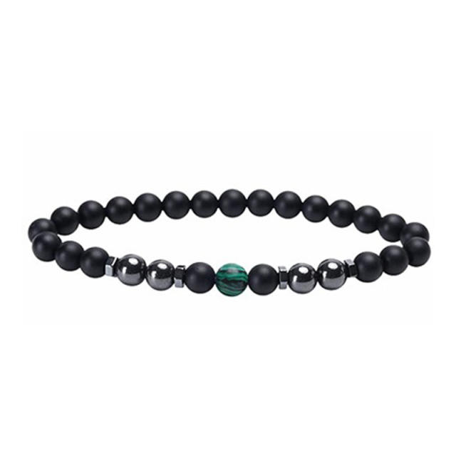 Malachite turquoise lava crystal beads bracelet