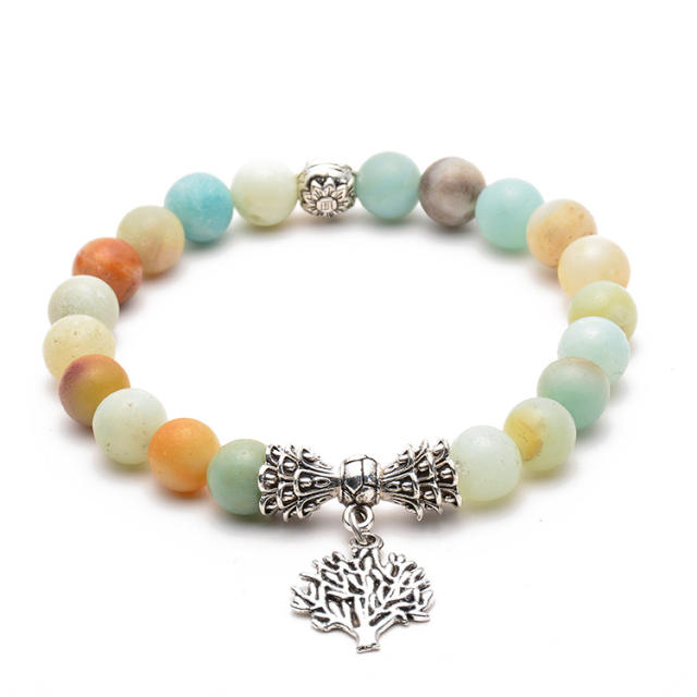 Lucky tree lava turquoise bead bracelet
