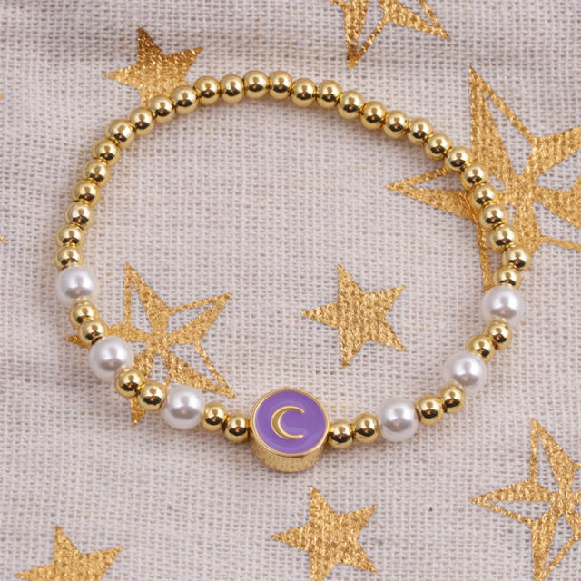 Pearl gold bead bracelet