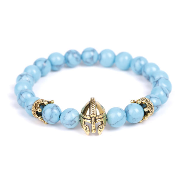 Helmet lava turquoise bead bracelet