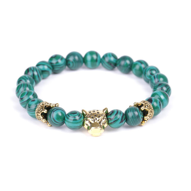 Helmet lava turquoise bead bracelet