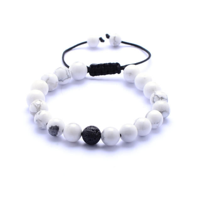 8mm natural stone bead bracelet