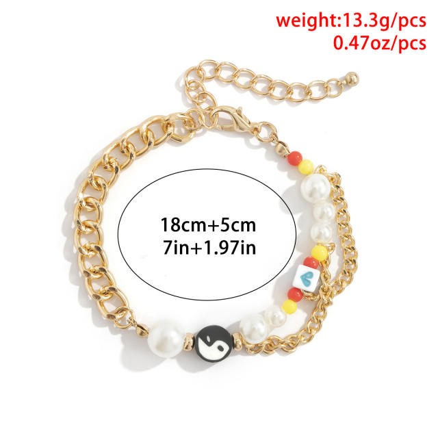 Taiji pearl chain bracelet