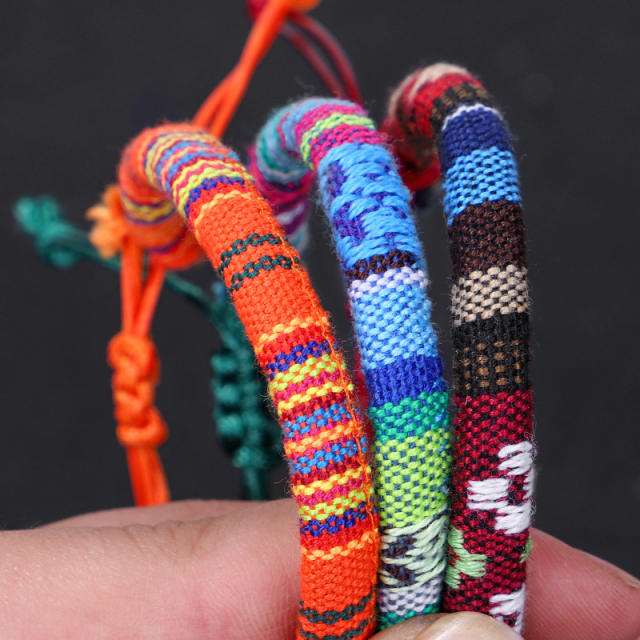 Ethnic style color braided bracelet