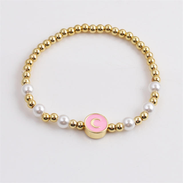 Pearl gold bead bracelet