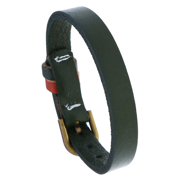 Belt buckle leather bracelet