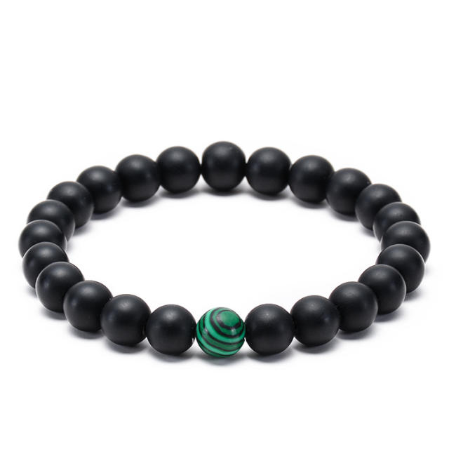 Malachite agate turquoise bead bracelet