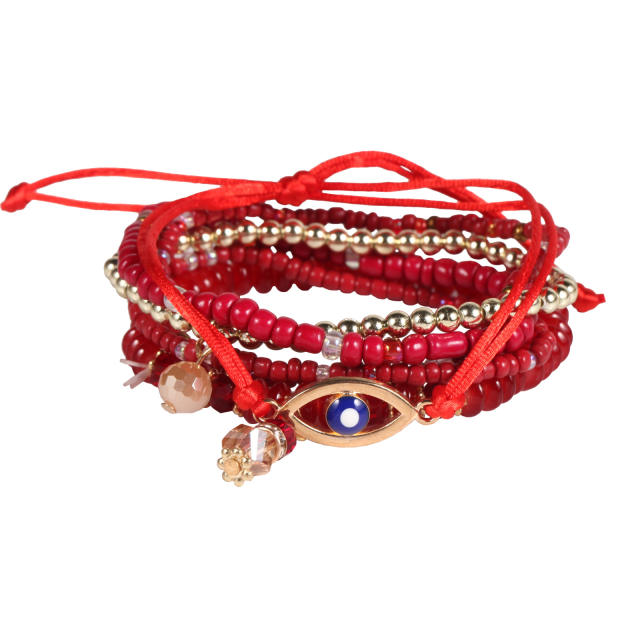 Evil's eye acrylic crystal beads bracelet Bohemian