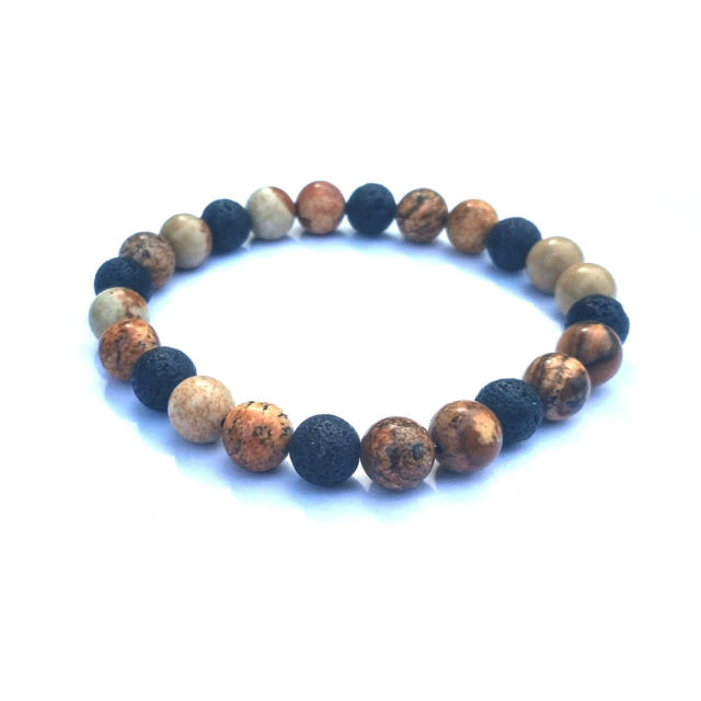 lava agate beads bracelet