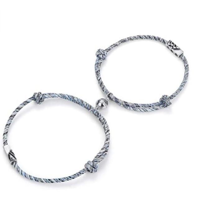 Magnetic couple string bracelet