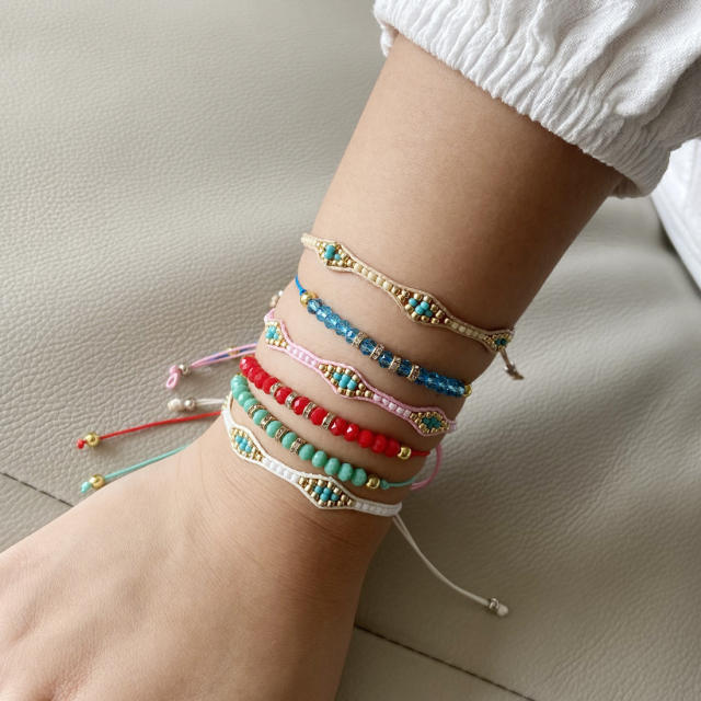 Boho seed beads braided bracelet
