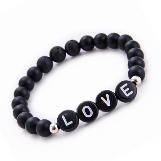 LOVE turquoise lava beads bracelet