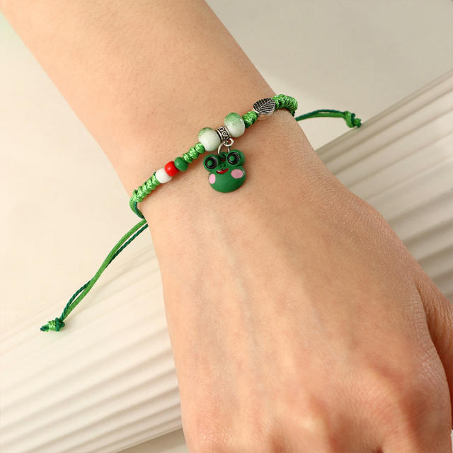 Frog braided bracelet