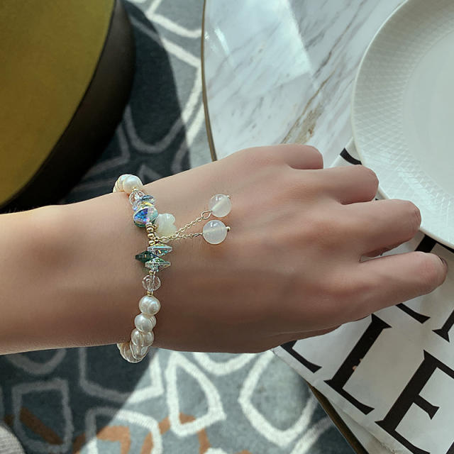 Natural pearl crystal bracelet