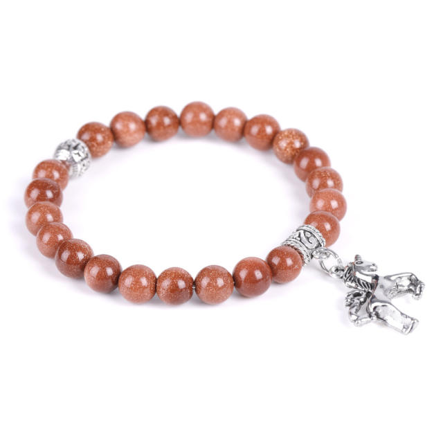 Unicorn lava turquoise bead bracelet