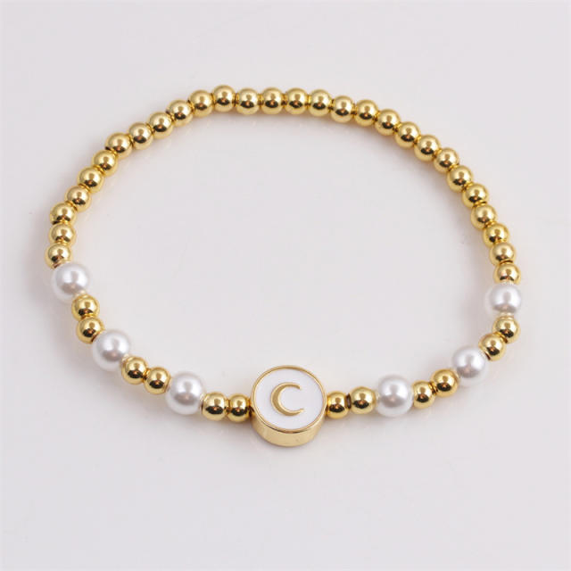 Pearl gold bead bracelet