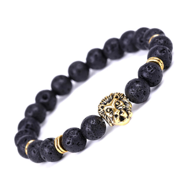 Lion's Head lava  bead bracelet