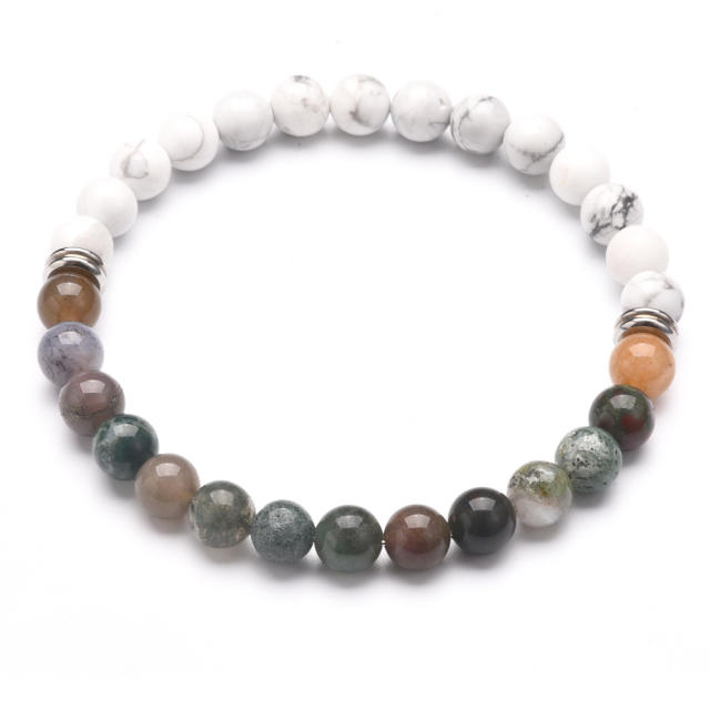 Agate lava turquoise bead bracelet
