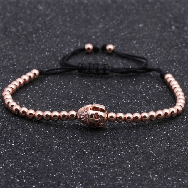 Buddha head gold bead bracelet
