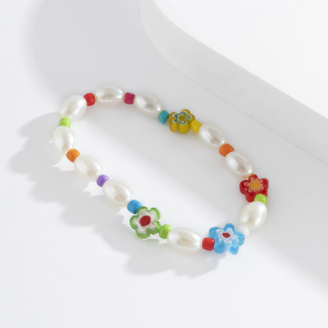 Seed bead pearl bracelet