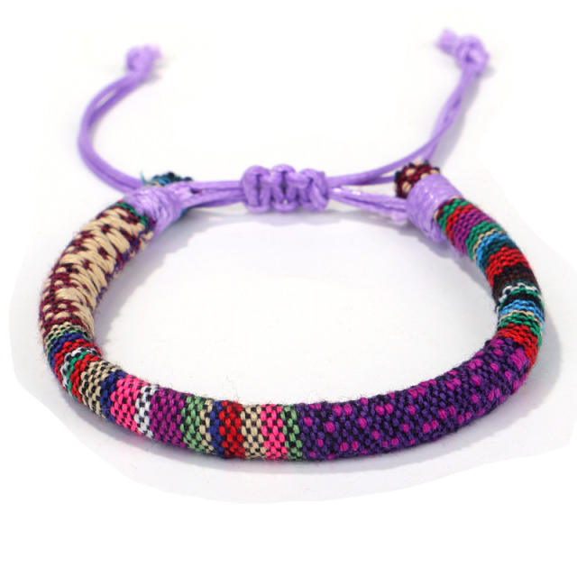 Ethnic style color braided bracelet