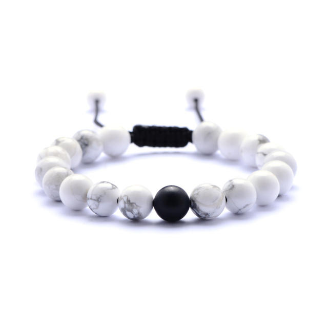 8mm natural stone bead bracelet