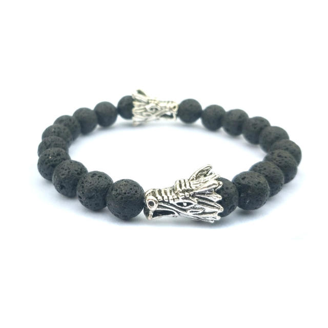 Dragon lava turquoise bead bracelet