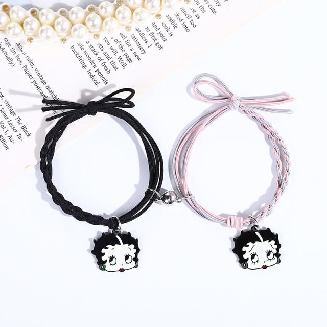 Cartoon character  magnetic friendship  string bracelet