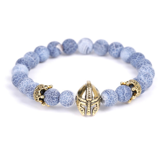 Helmet lava turquoise bead bracelet