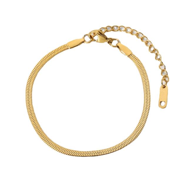 3mm Stainless steel snake chain bracelet